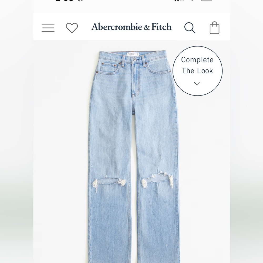 Abercrombie & Fitch Curve Love 90s straight ultra high rise size 34 18s